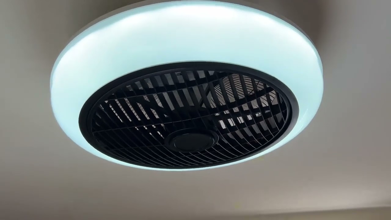 SHIHOT 18' Small Bladeless Ceiling Fans with Lights and Remote, Lightweight and a nice breeze in the