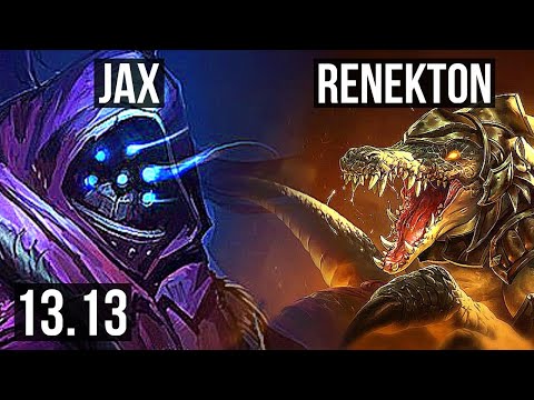 JAX vs RENEKTON (TOP) | 6/0/1, 1300+ games, Dominating | KR Grandmaster | 13.13