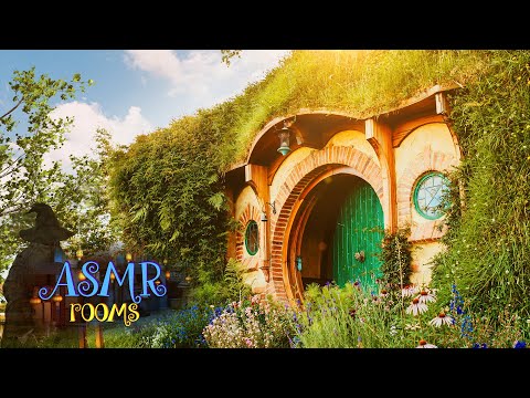 LOTR Inspired Ambience + Music | The Shire - Sunset at Hobbiton | Bag End | 1 Hour 4K