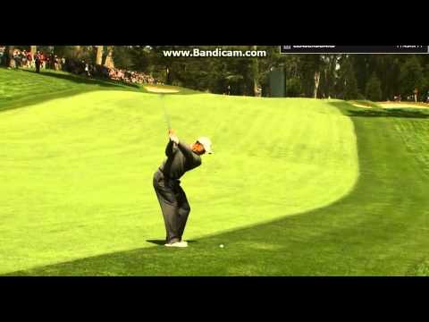 Tiger Woods awesome Stinger Punch Draw w 7i at the US Open Swing