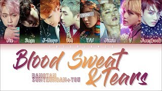 BTS (방탄소년단) – Blood Sweat &amp; Tears [KARAOKE ver.] [8 Members ver.] (Color Coded Lyrics Han|Rom|Eng)