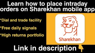 How to properly place intraday order in Sharekhan app || SHAREMOBILE app || intraday order