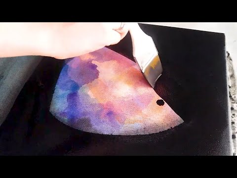 Acrylic Ink Painting Guide: Clear Night. Abstract Art.
