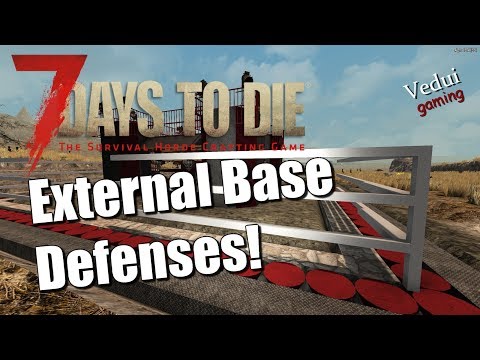 BUILD External Horde Base Defenses ⚠️ Spikes and ➖ Poles | 7 Days to Die | Alpha 16 Gameplay Video