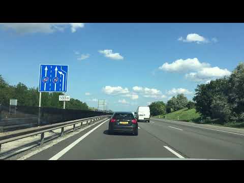 Driving in Hungary M1 motorway - Óbarok - Páty. Summer 2021
