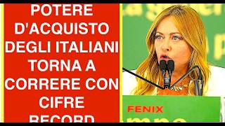 POTERE D'ACQUISTO DEGLI ITALIANI TORNA A CORRERE CON CIFRE RECORD