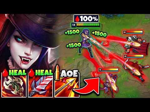 Vampire Caitlyn heals to full health with every auto (100% LIFESTEAL IS BROKEN)