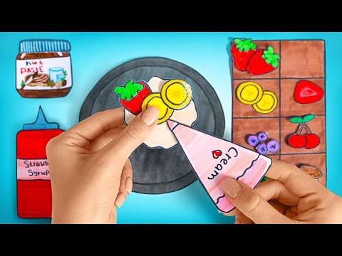 Zrób to sam: Pyszne papierowe przysmaki - Naleśniki i mnóstwo słodyczy || ZABAWNE PROJEKTY! 🥞🎨