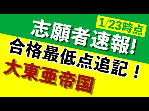 現代経済学科 【志願者速報2021】大東亜帝国の志願者数  ※1月23日時点