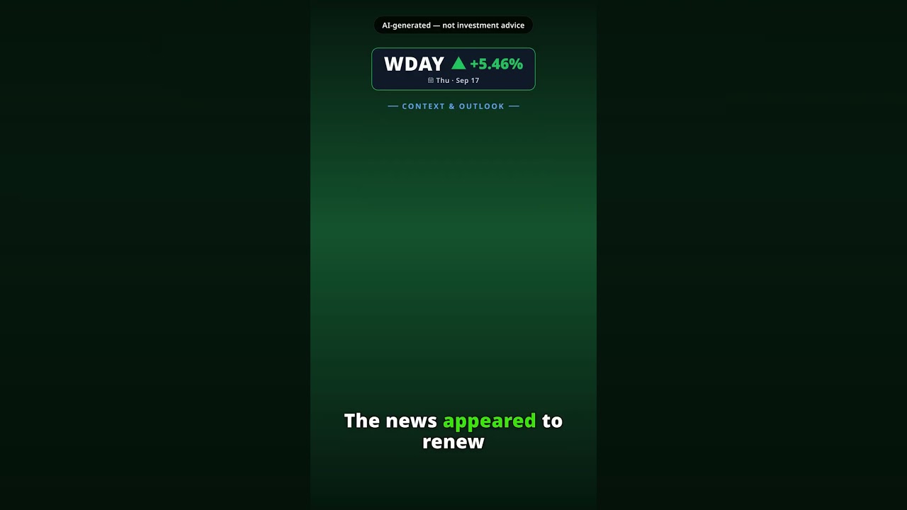 ¿Por qué acelera la acción de Workday hoy? WDAY +5.46% (17 sep)