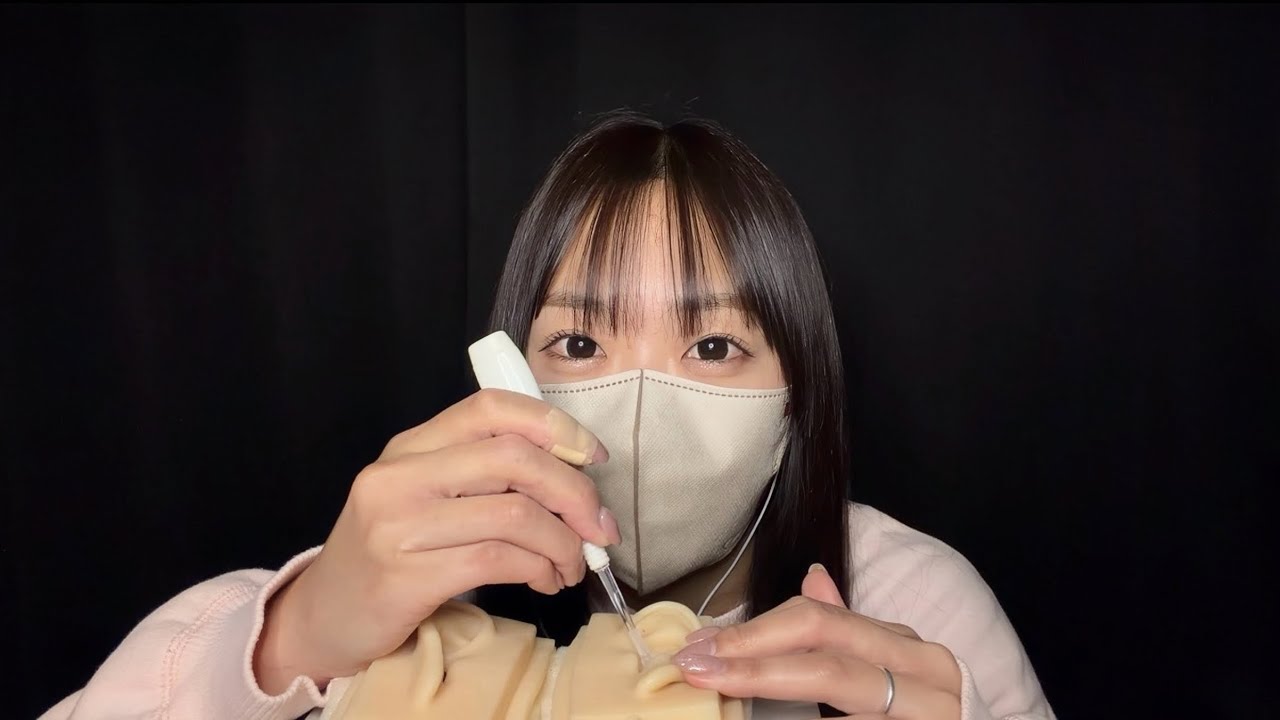 【ASMR】シリコン耳に光る耳かき🤩🤩