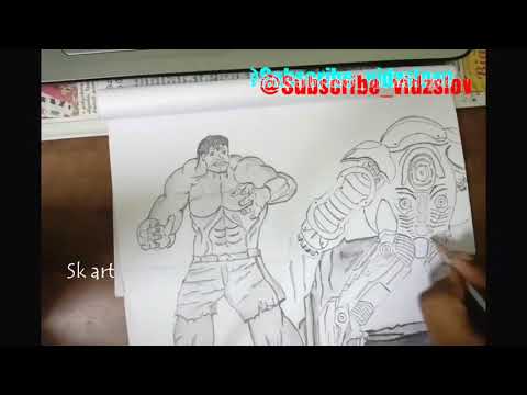 #hulk vs hulkbuster sketch#sk art 🎨 @vidzslove