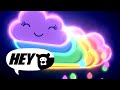 Hey Bear Sensory - Rainbow Dance Party!  - Fun Video with colourful animation and music