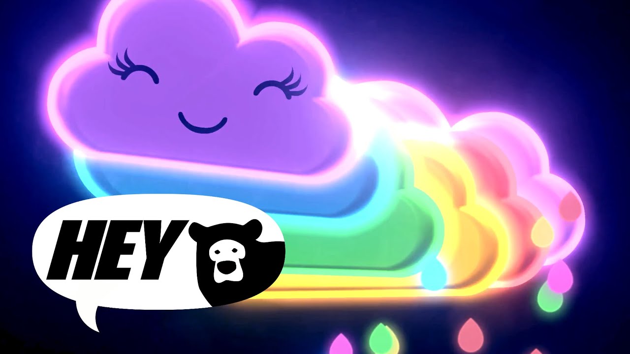 Hey Bear Sensory - Rainbow Dance Party! - Fun Video with colourful animation and music