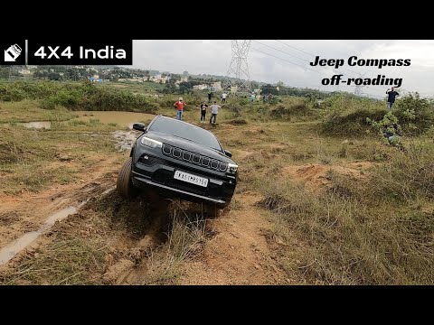 Jeep Compass 2021  Model S Off-roading on a lake bed.