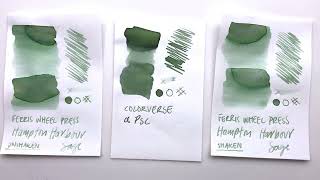 Hampton Harbor Sage Swatching - Subdued Green Fountain Pen Ink #ferriswheelpress #fountainpen