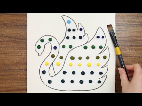 A Pair of Swans on The Lake Acrylic Painting on Canvas Step by Step #765 - Serena Art