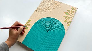 Create Minimal Textured Art on Canvas using Stencil | Minimal Wall art for Beginners