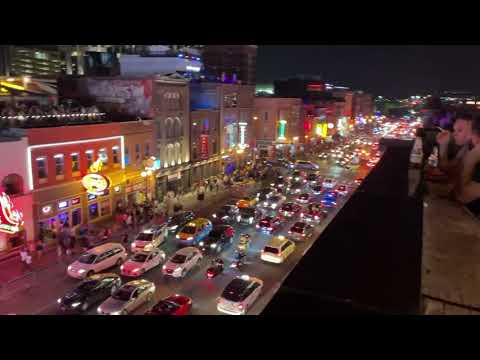 Nashville Tennessee downtown Broadway from the rooftop last night (5/22/2021)