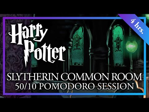 STUDY IN THE SLYTHERIN COMMON ROOM - Harry Potter Pomodoro Session - Harry Potter ASMR
