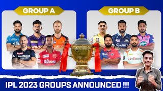 IPL 2023 Groups Announced | RCB, CSK, SRH, KKR, MI, DC, PBKS, GT, LSG & SRH | Dr. Cric Point