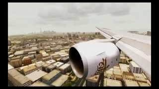 preview picture of video 'FSX realistic graphics  - Emirates Airline 777 Landing Dubai OMDB (Engine view)'