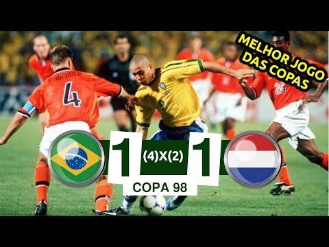 JOGO HISTÓRICO: Brasil 1 x 1 Holanda - Pênaltis 4 x 2  - Copa de 98