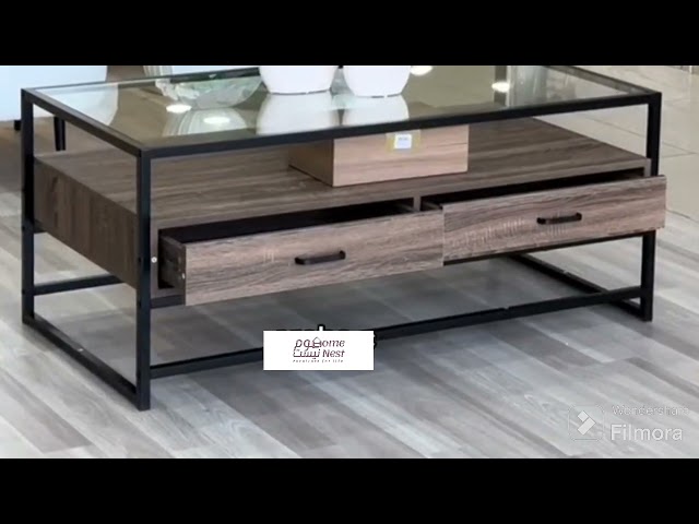 طاولة قهوة وسط مع ادراج الوان متعدده