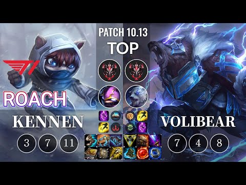 T1 Roach Kennen vs Volibear Top - KR Patch 10.13
