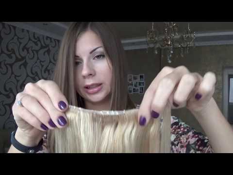 Натуральне волосся на заколках 60 см, 8 пасм, золотистий блонд (№24) video