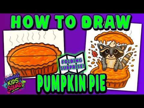 How To Draw A Raccoon In A Pumpkin Pie - Folding Surprise