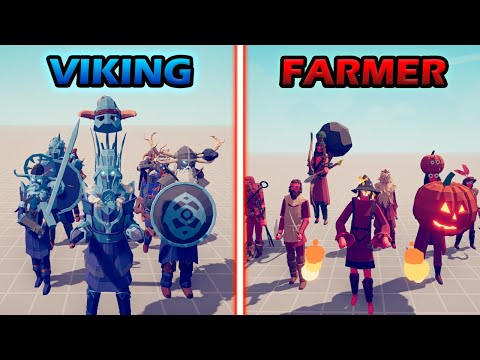 NEW FARMER TEAM vs NEW VIKING TEAM - Totally Accurate Battle Simulator | TABS