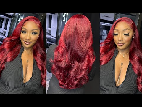 Black to Red Hair Color ❤️ | How to Layer & Curl Your...