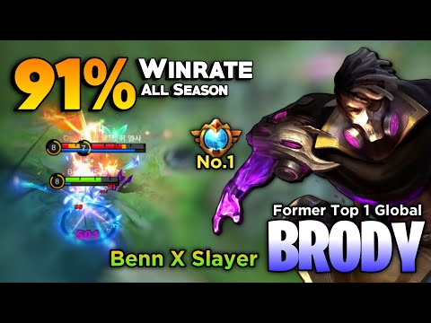 91% Winrate All Season! Brody Gold Lane Gameplay [ Former Top 1 Global Brody ] Ben X Slayer - MLBB