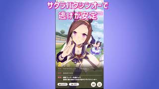 サクラバクシンオーで逃げが最良！？