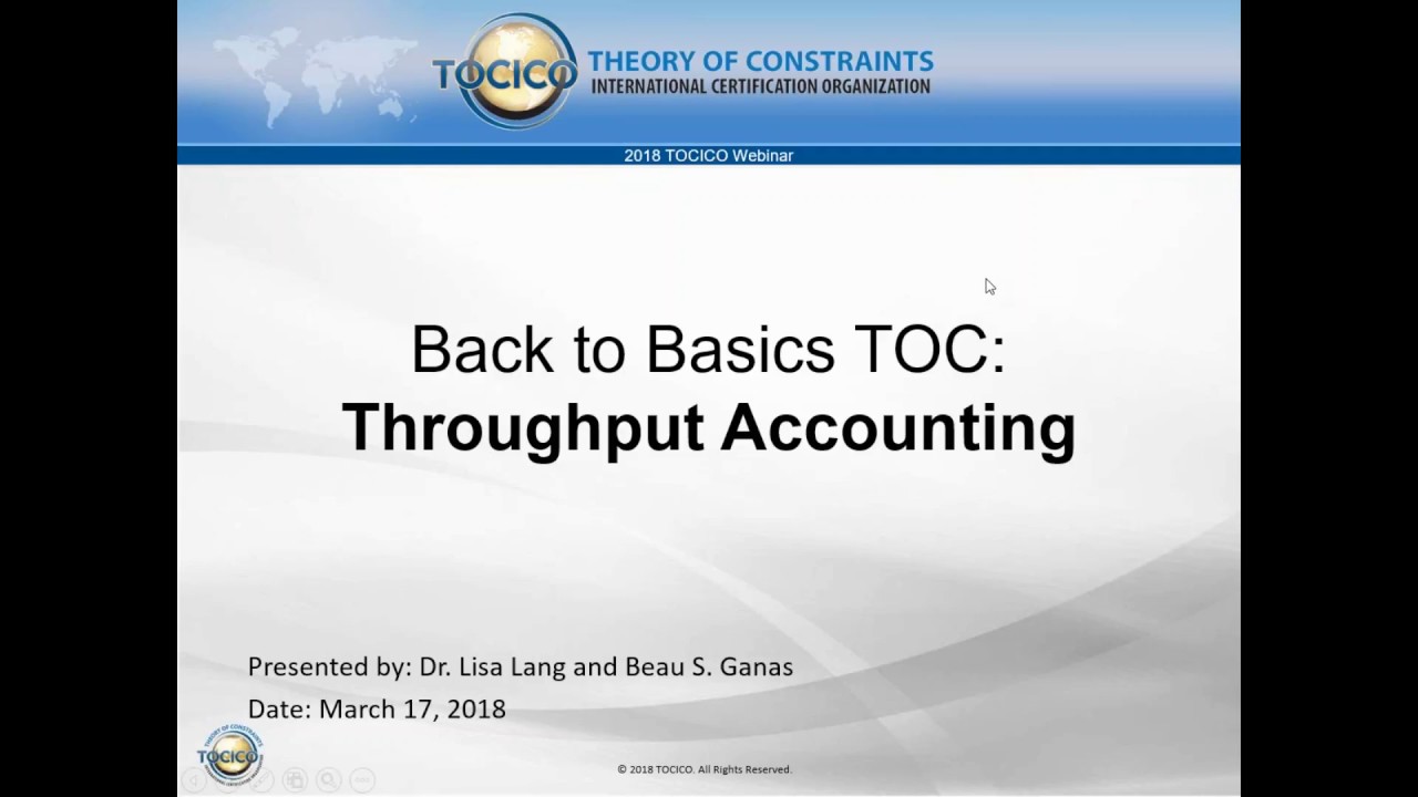 Theory of Constraints Throughput Accounting Basics