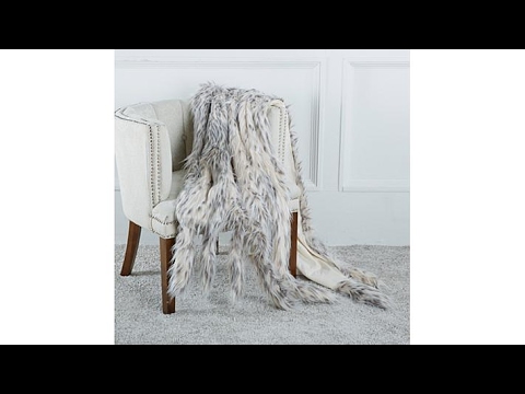 A by Adrienne Landau Faux Fur Throw with Tails