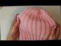 Light Pink Cap With Braid Pattern From 2 Maschen