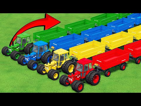 Work With Fruit TRAIN! OLD FIAT TRACTORS and MULTI TRAILER & Sorghum TRANSPORT! Farming Simulator 22