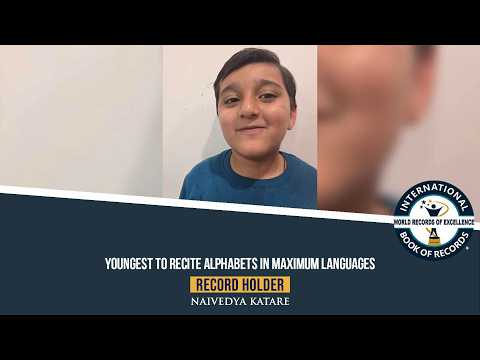 YOUNGEST TO RECITE ALPHABETS IN MAXIMUM LANGUAGES