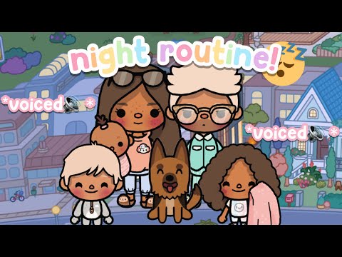 Big Family Night Routine! 🌙 *NEW HOUSE* || voiced 🔊 || Toca Life World 🌎