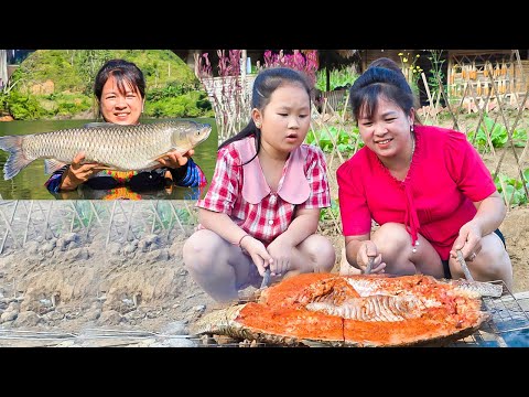 She caught a giant carp - the wonderful traditional way of fishing of Ly Tu Nga - dream house
