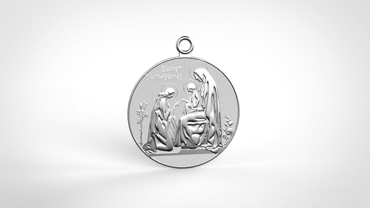 Medalha de Santa Catarina Siena Modelo de Impressão 3D