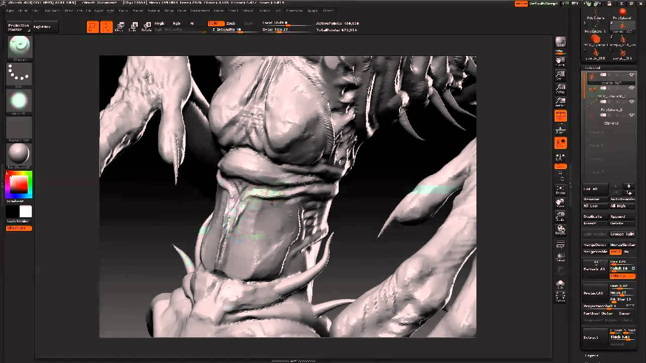 (3 of 4) Sculpt an insectoid alien in ZBrush - YouTube