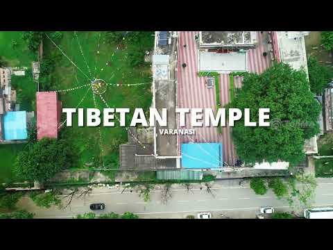 Aerial View of Stunning Tibetan Temple in Sarnath | 4K UHD Drone Footage.