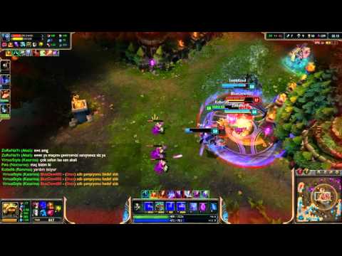 Team Fight Shen,Yasuo,Nasus,Braum Vs Akali,Teemo,Rammus,Nocturne League of Legends