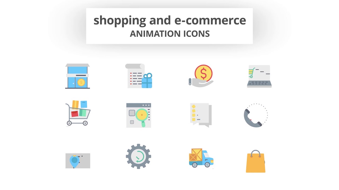Shopping and E-Commerce | Animation Icons | After Effects | After Effects project |