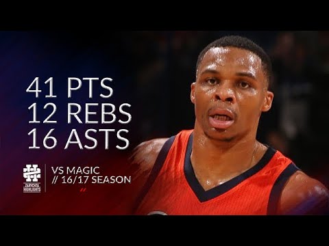 Russell Westbrook 41 pts 12 rebs 16 asts vs Magic 16/17 season