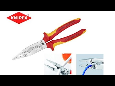 Replės elektrikui VDE 200mm, Knipex video