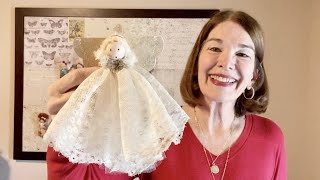 Vintage Heirloom Lace Angel Ornament - 2